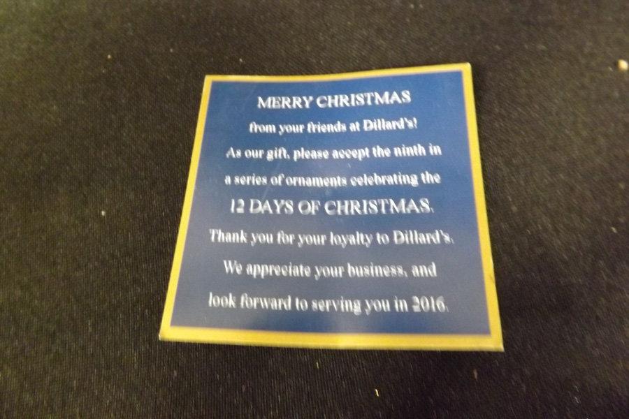 Dillard's Twelve Days of Christmas Ornaments (7)