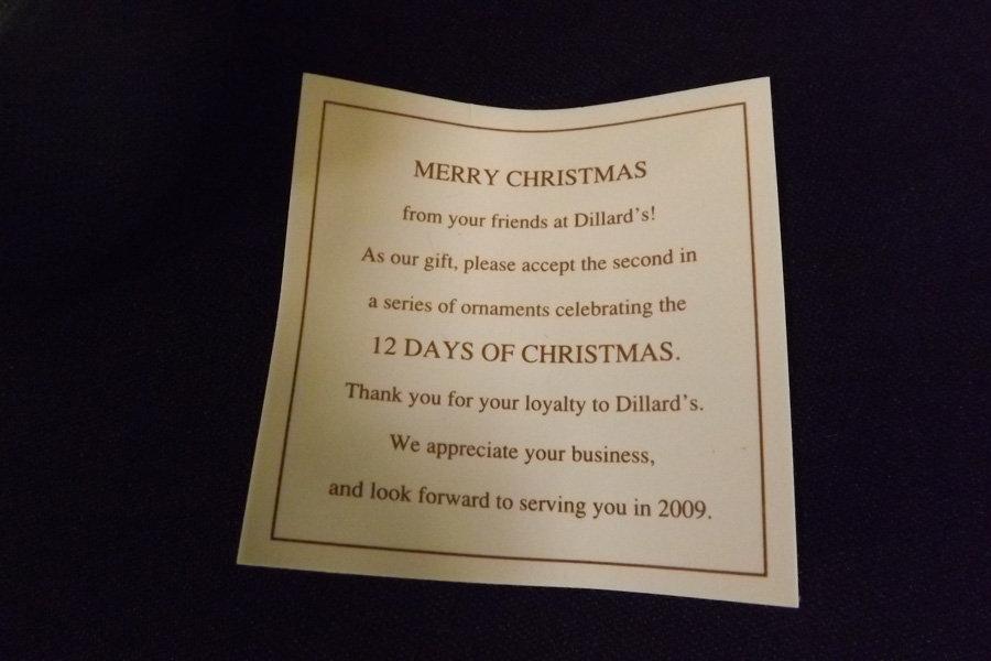 Dillard's Twelve Days of Christmas Ornaments (7)