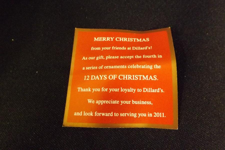 Dillard's Twelve Days of Christmas Ornaments (7)