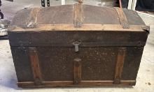 Brown Wooden Chest W/ Storage Shelf