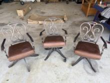 Metal & Leather Brown Chairs