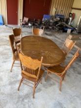 Light Stained Wooden Americann Oak Kitchen Table