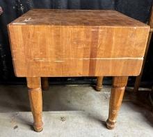 Vintage Maple Valley Butcher Block Island Table