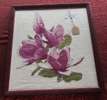 Needle Point Magnolia Flower Hand Crafted