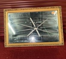 Heavy Wood Framed Beveled & Etched Designed Mirror