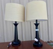 Black Table Lamps W/ Usb Ports