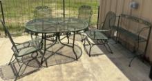 Wrought Iron Green Patio Set