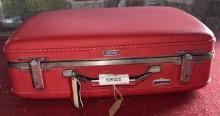 Vintage American Tourist Red Leather Hard Shell