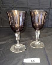 Vintage Cristal D'arques Durand Amethyst Wine Glas