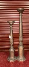 Wooden Carved Standing Candle Holders