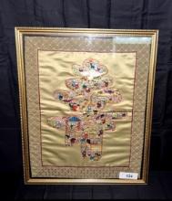 Chinese Longevity Silk Embroidery Tapestry