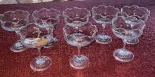 Vintage Crystal Elegant Dessert Ruffled Glasses