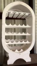 White Wooden Wine & Glass Holder