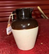Vintage 2 Tone Stoneware Crock Pitcher
