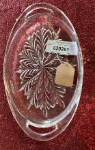 Jeanette Glass Feather Oval Tray