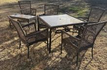 Brown Outdoor Wicker Patio Set