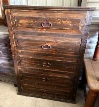 Brand New Dark Stained Wooden Chest Of Drawers