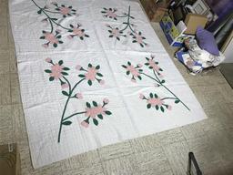 Large Vintage Quilt with Some Hand stitching