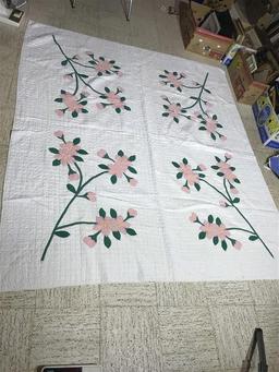 Large Vintage Quilt with Some Hand stitching