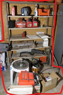 BBQ Grill, Shelf, contents and more lot