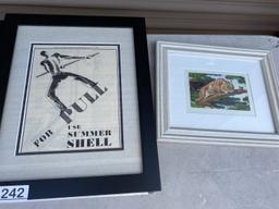 Group lot of Framed Antiqued Transportation etc Lithographs