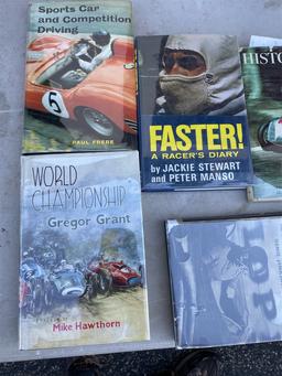 Group lot of vintage automobile racing books