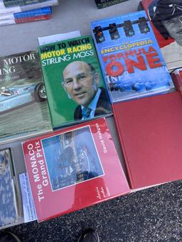 Group lot of vintage automobile racing books