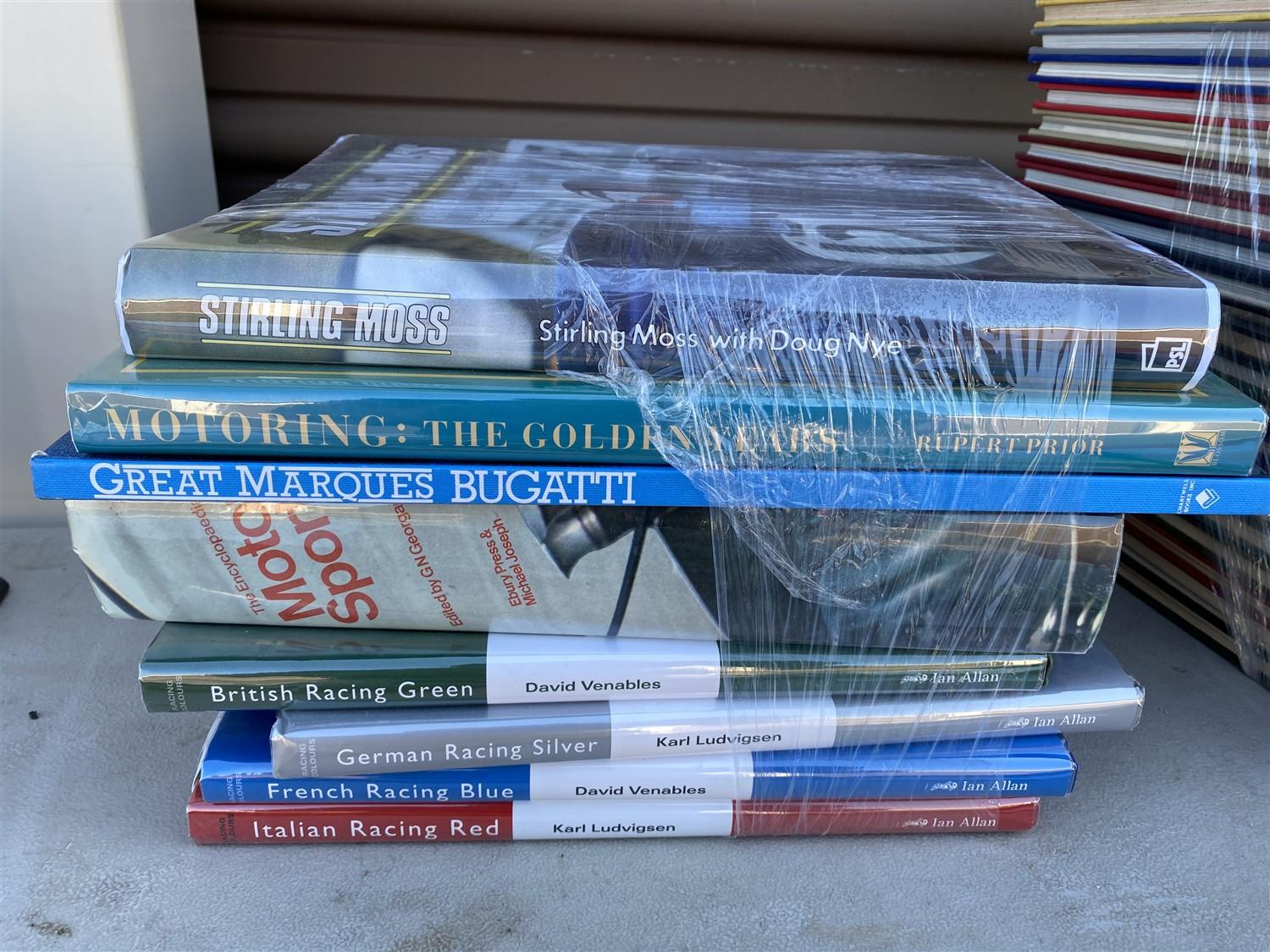 Group lot of vintage automobile racing books