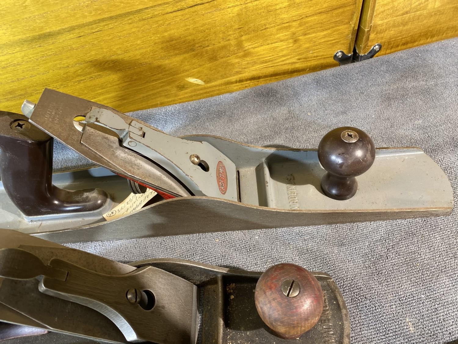 2 Antique Metal Block Planes - Nice