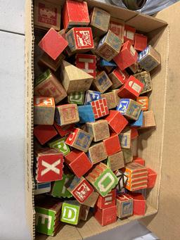 Vintage Blocks and Canning Lids
