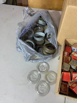 Vintage Blocks and Canning Lids