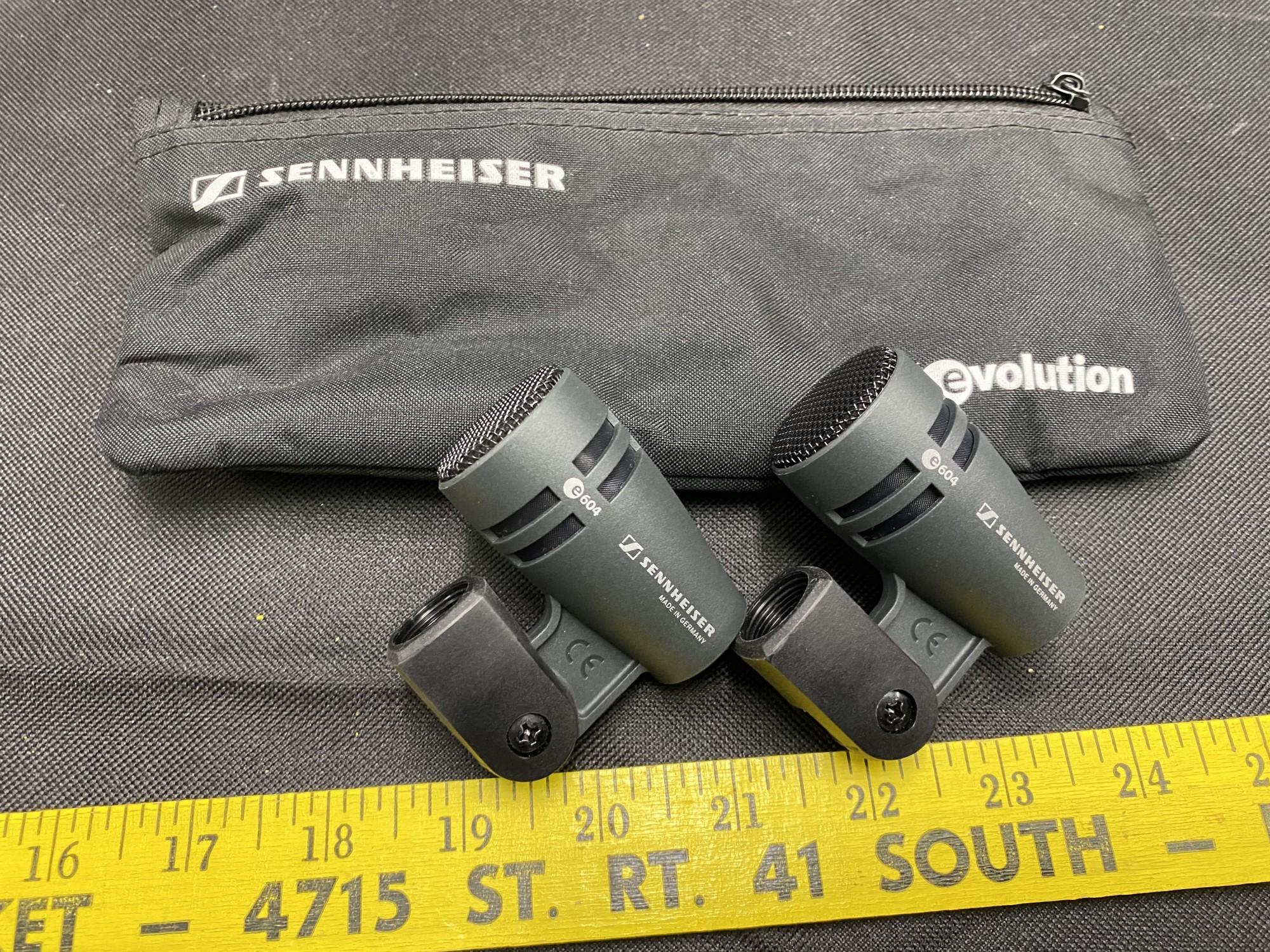 Two Sennheiser e604 Drum Microphones