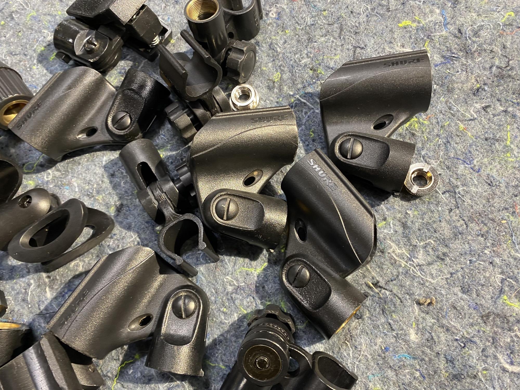 Group lot of Shure and other microphone mounts