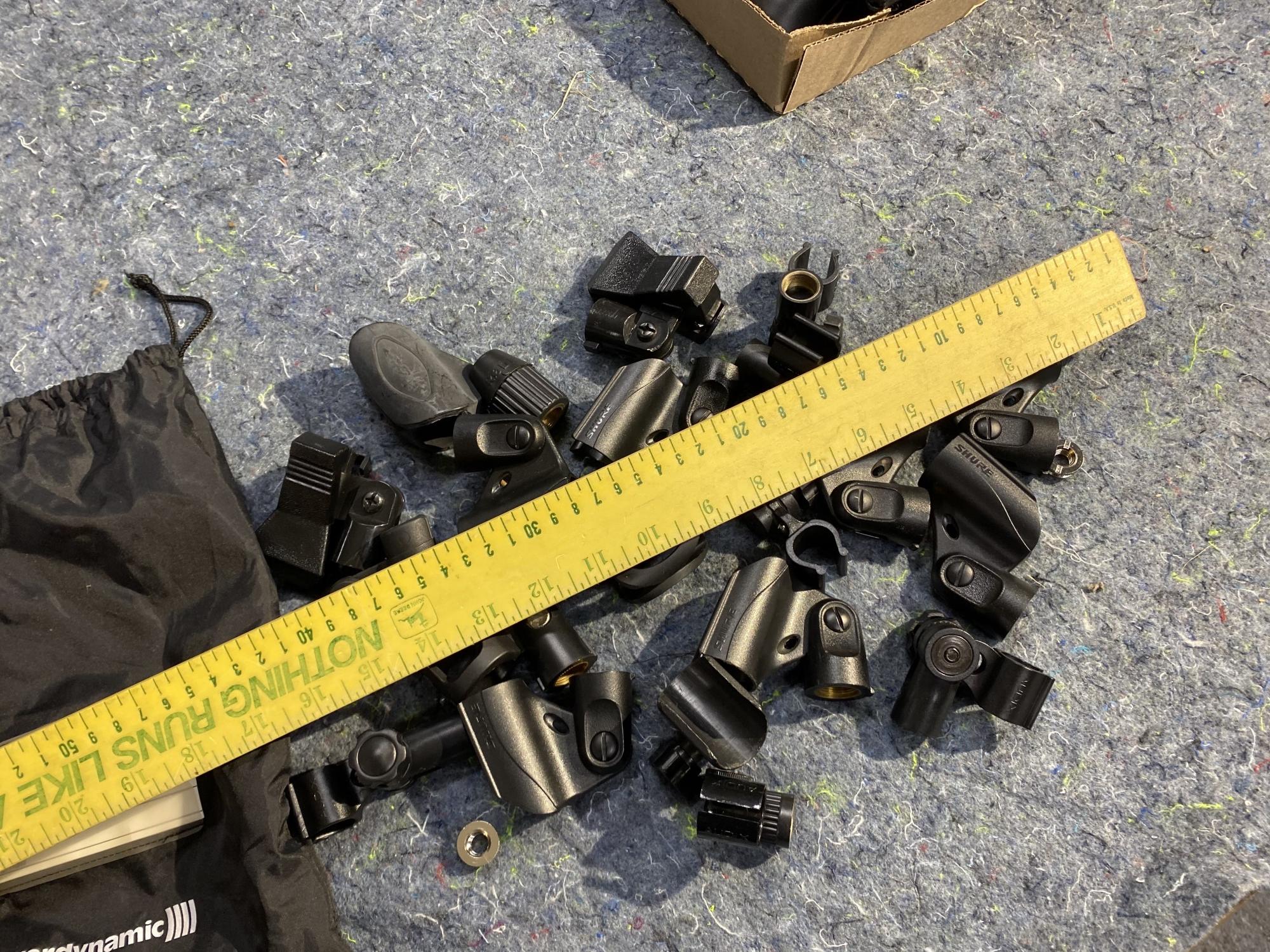 Group lot of Shure and other microphone mounts