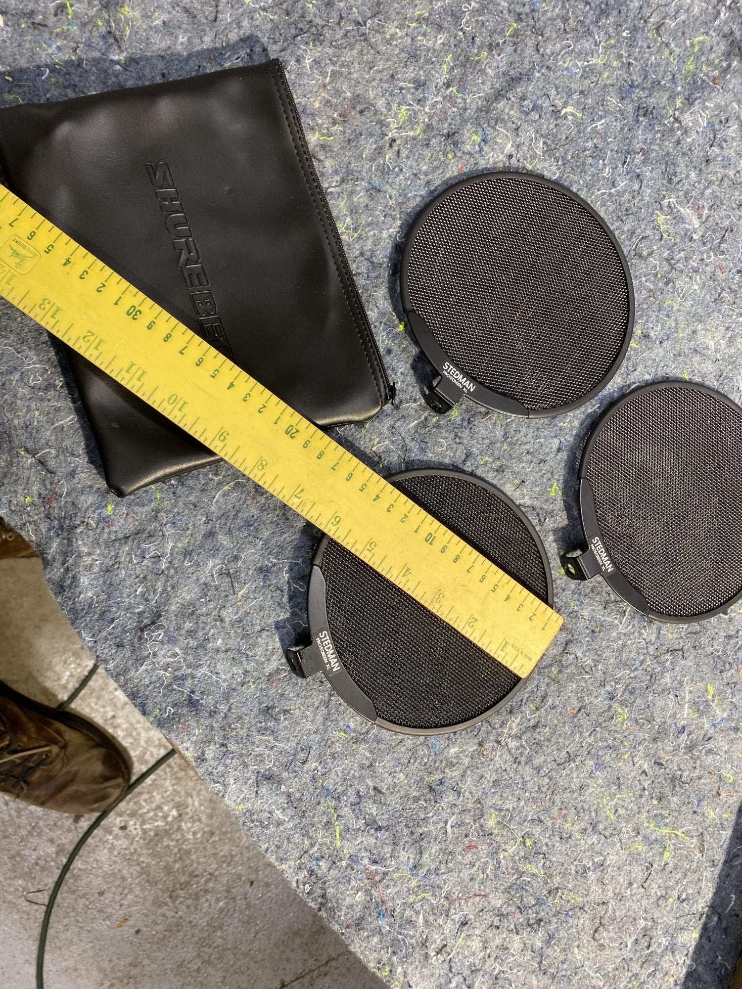 3 Stedman Pop Filters + Other Microphone Mount Parts