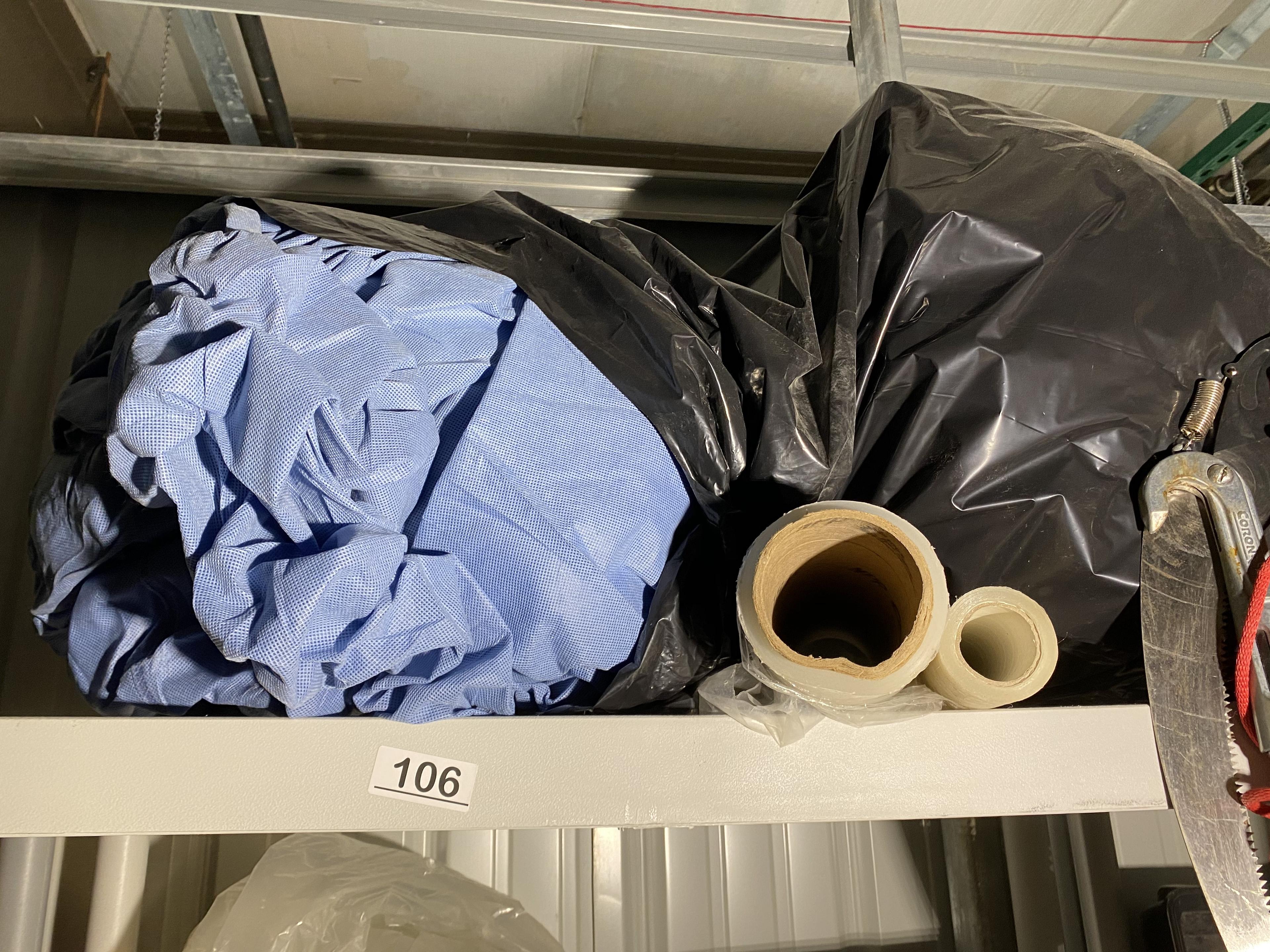 Plastic shelf and contents
