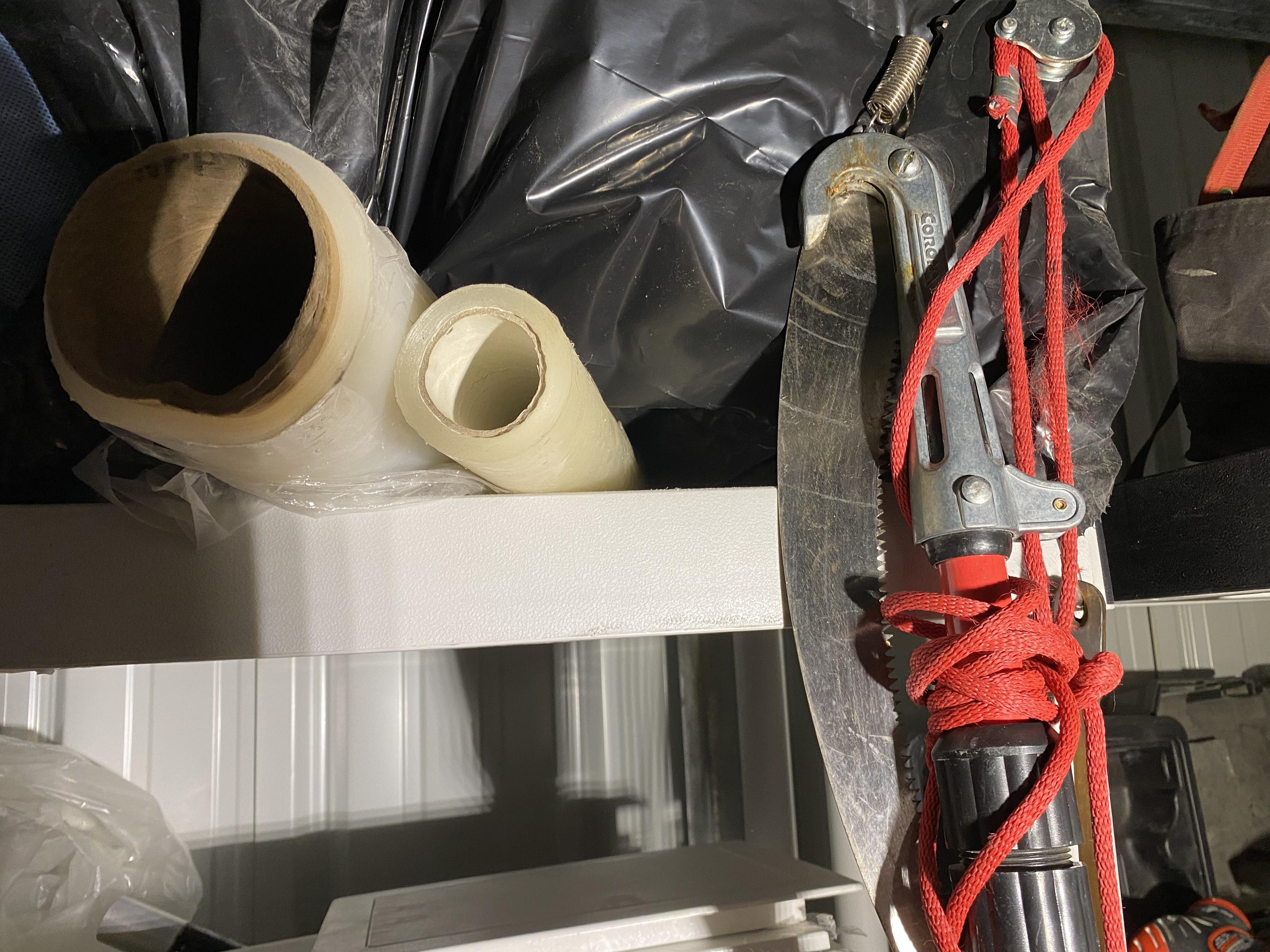Plastic shelf and contents
