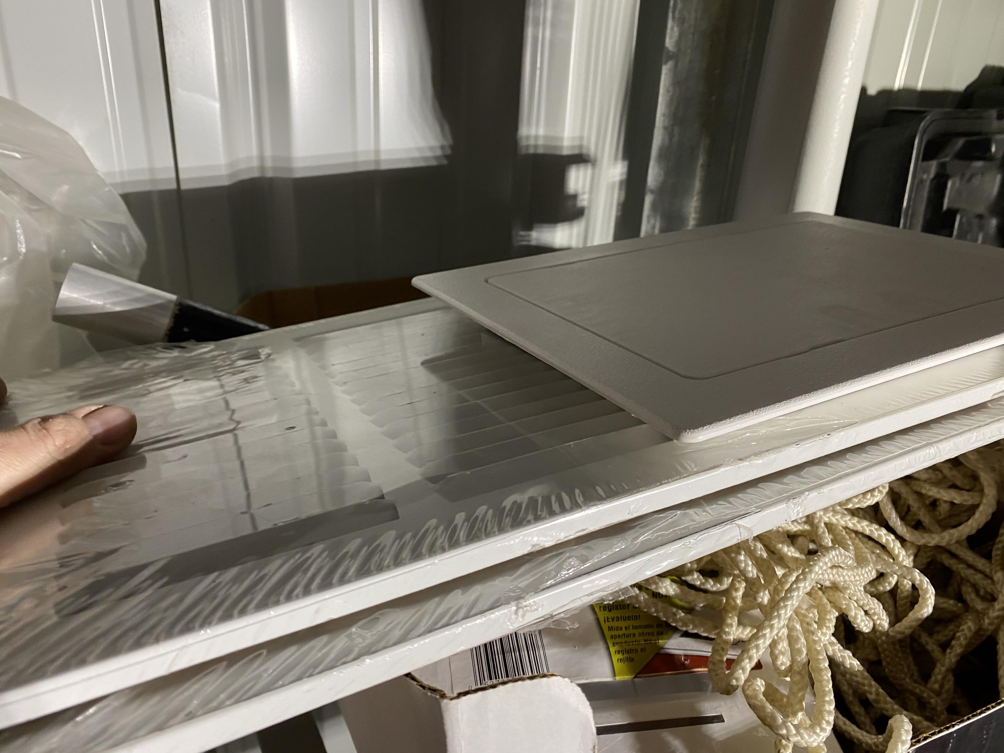 Plastic shelf and contents