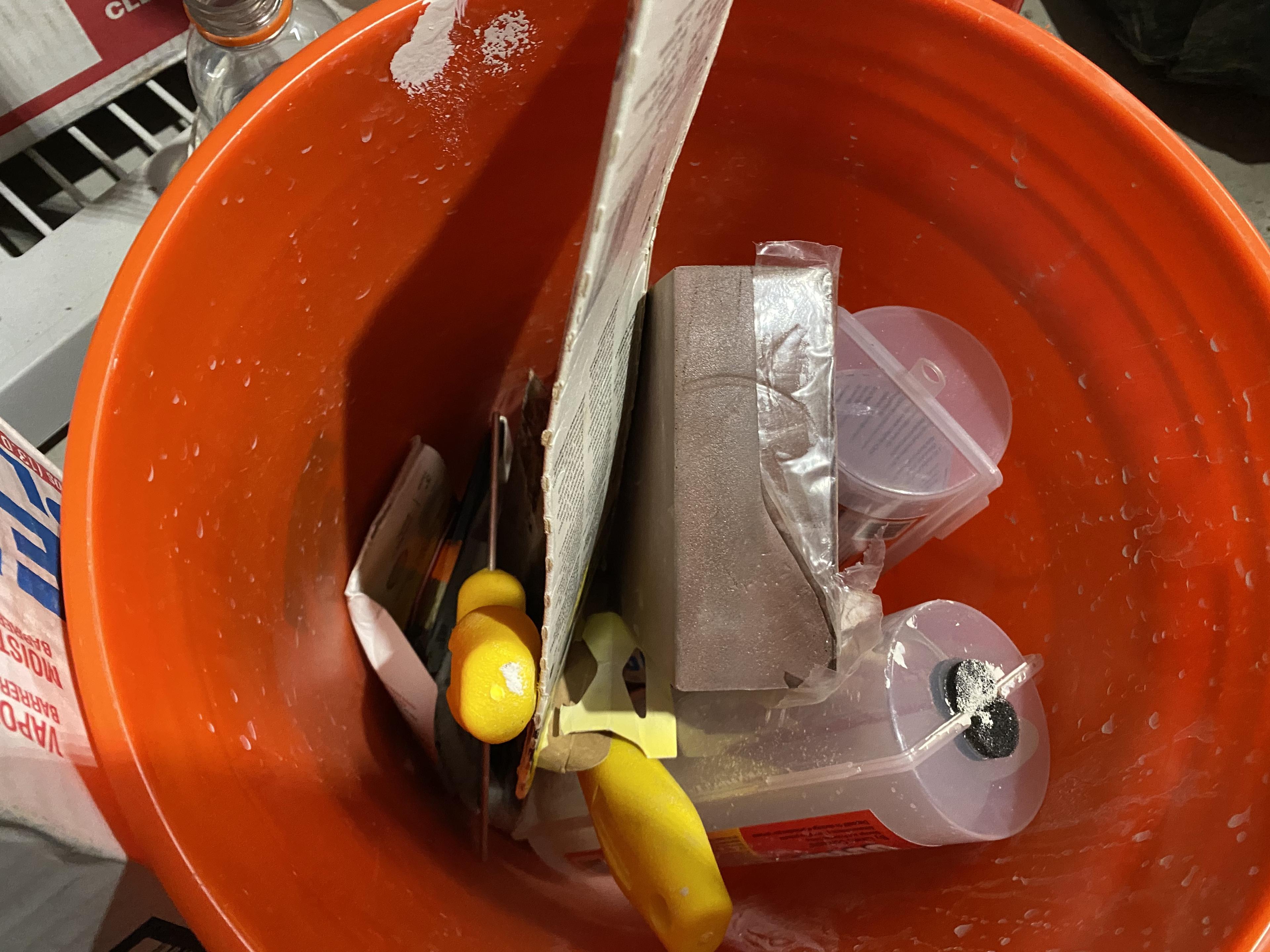 Plastic shelf and contents