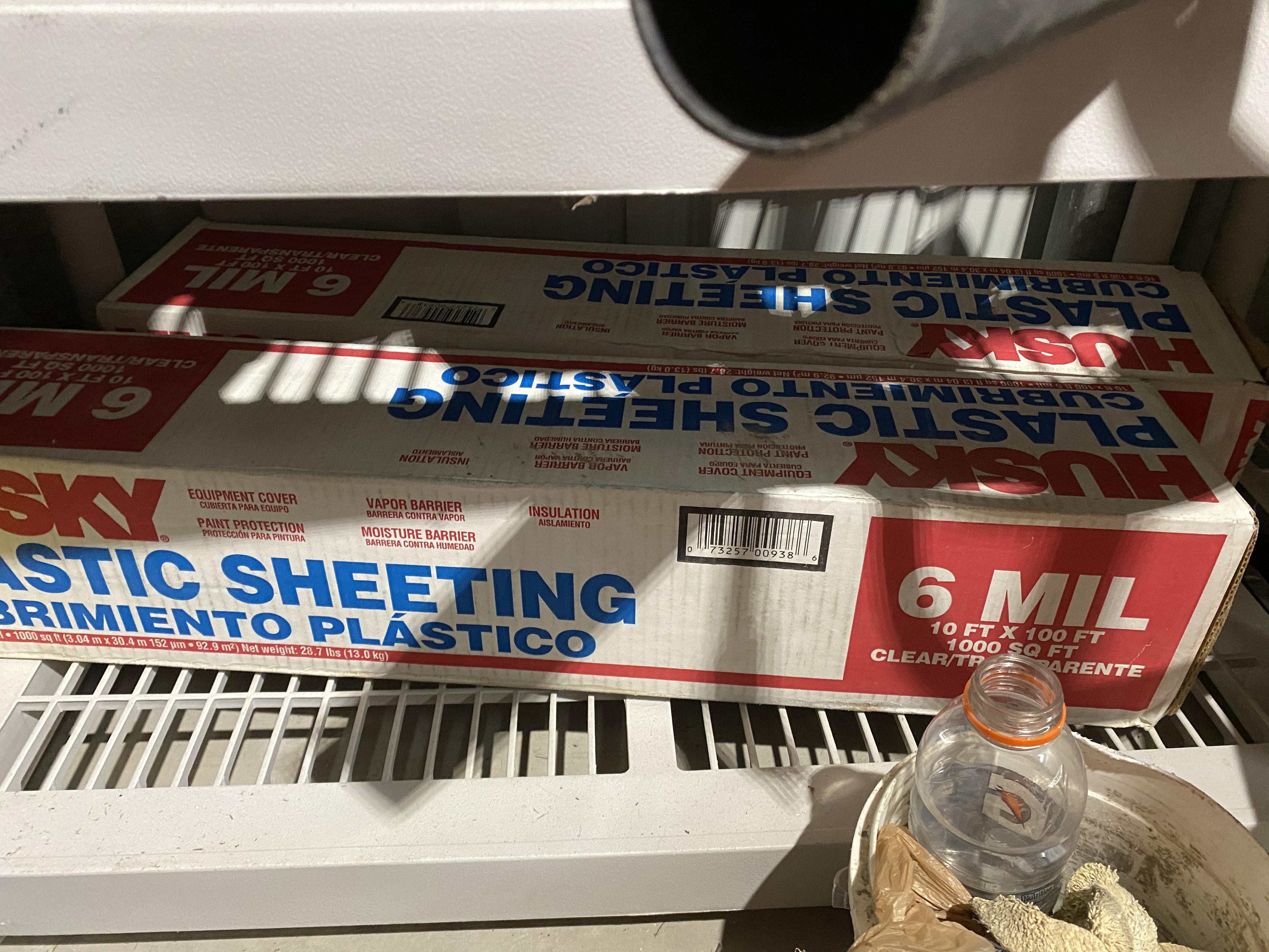 Plastic shelf and contents