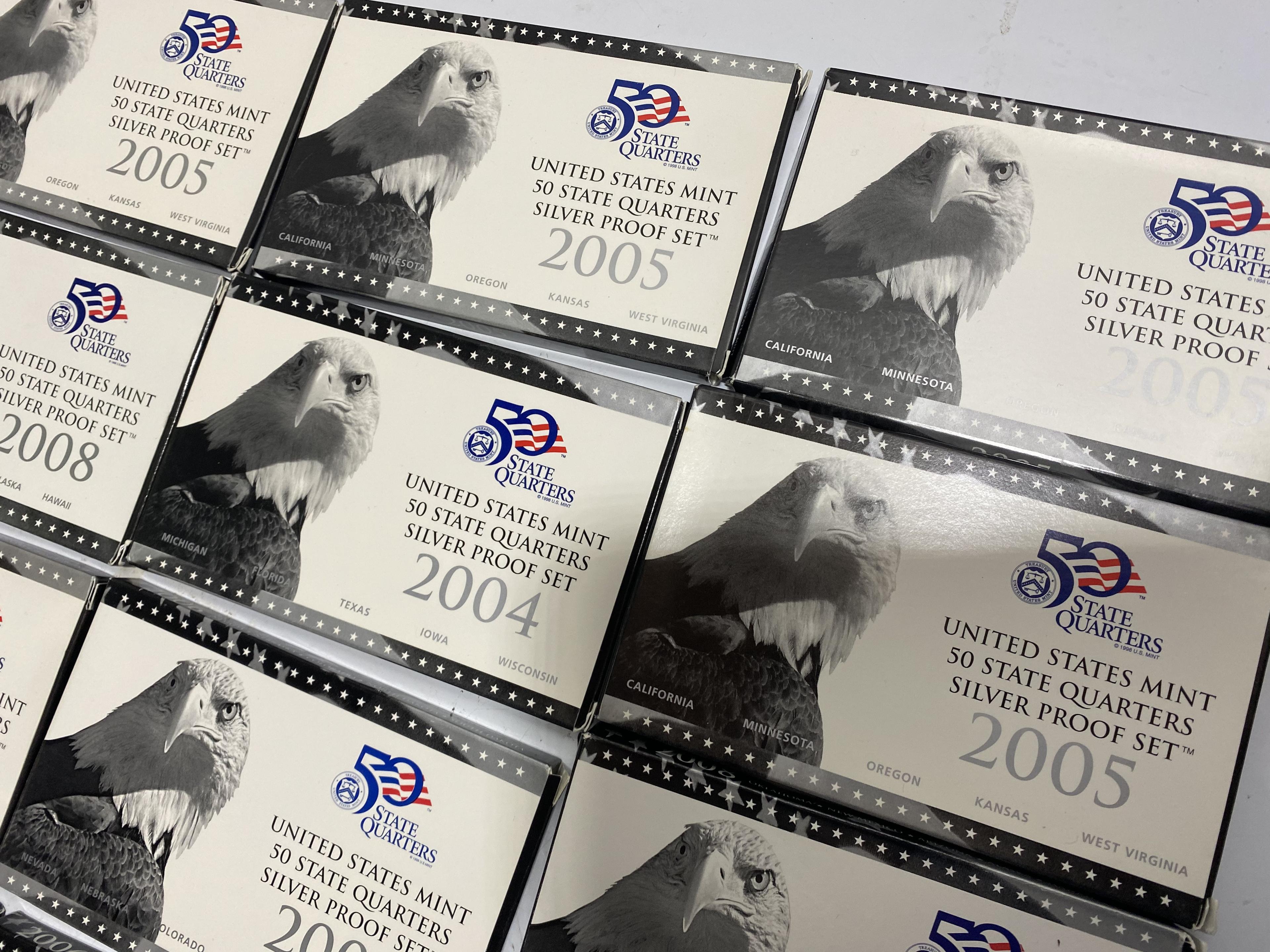 14 Silver State Quarters Sets in packaging