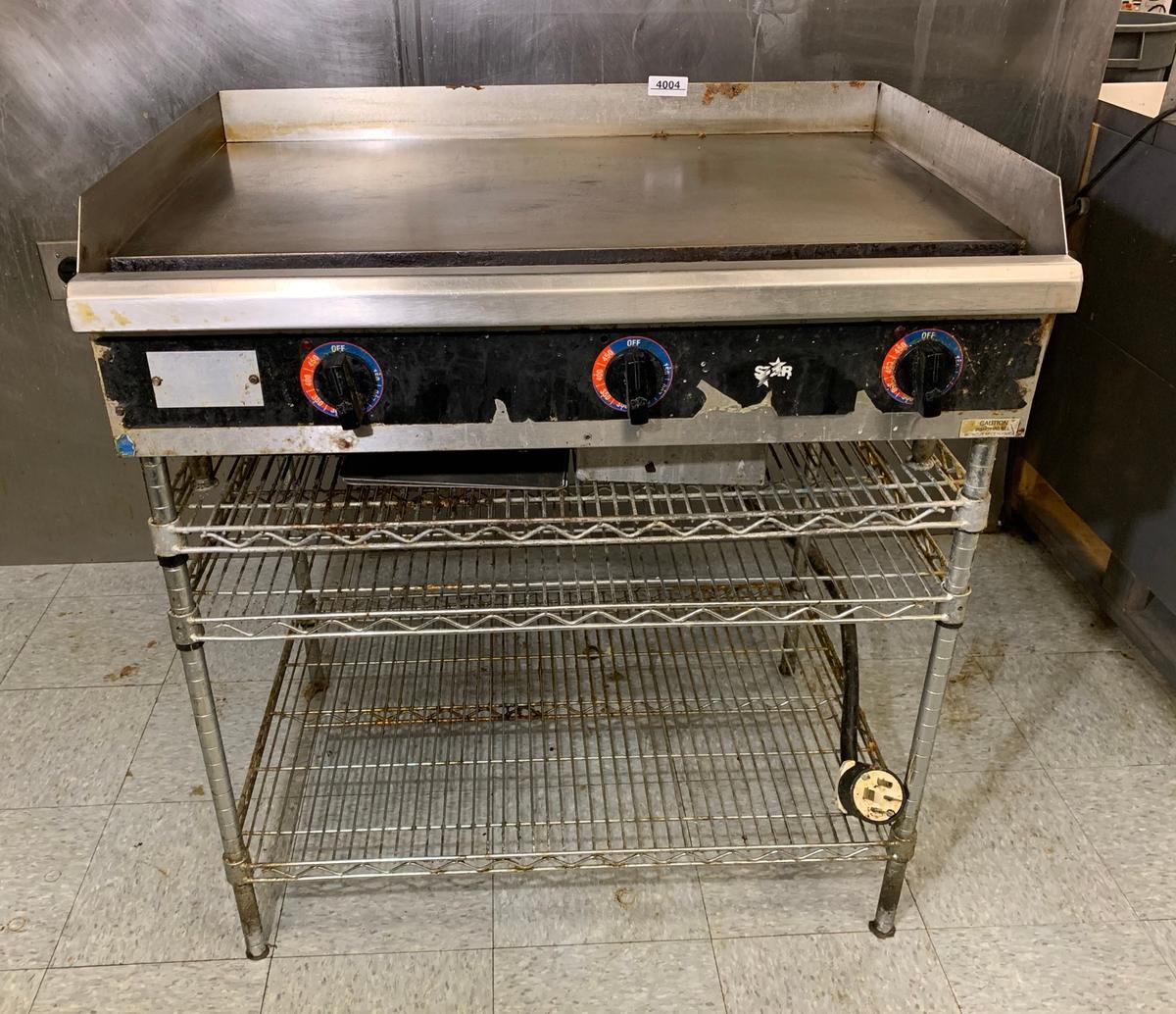 Star ELECTRIC Countertop Griddle with Stainless Steel Shelf / Stand