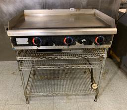 Star ELECTRIC Countertop Griddle with Stainless Steel Shelf / Stand