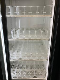 True Double Sliding Glass Door Reach in Refrigerator
