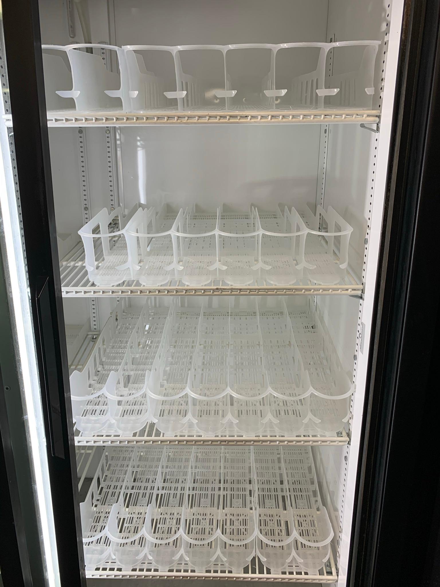 True Double Sliding Glass Door Reach in Refrigerator