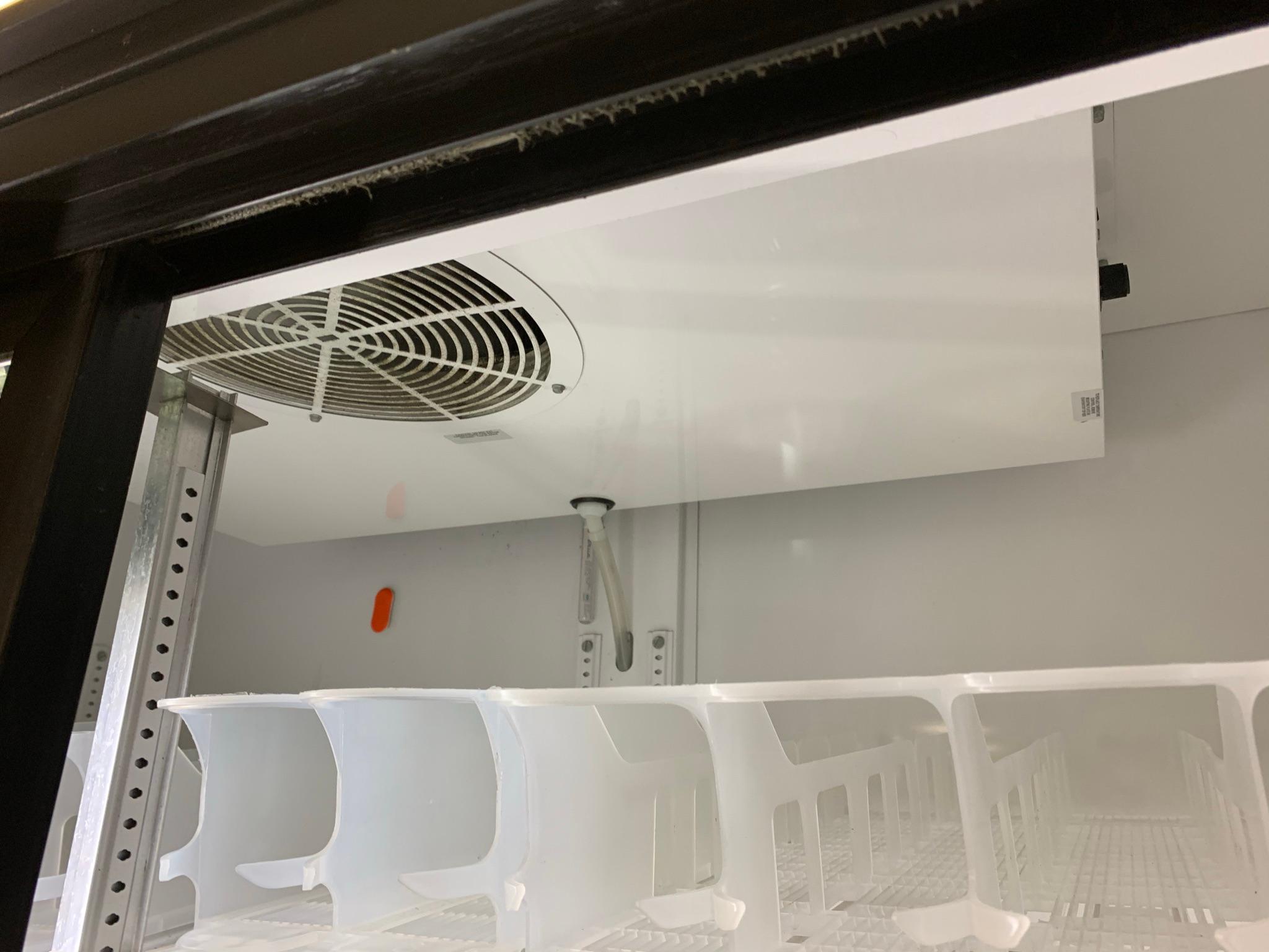 True Double Sliding Glass Door Reach in Refrigerator