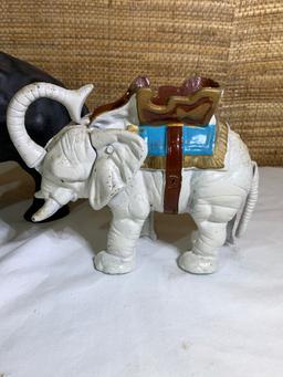 2 Cast Iron Elephant Banks.