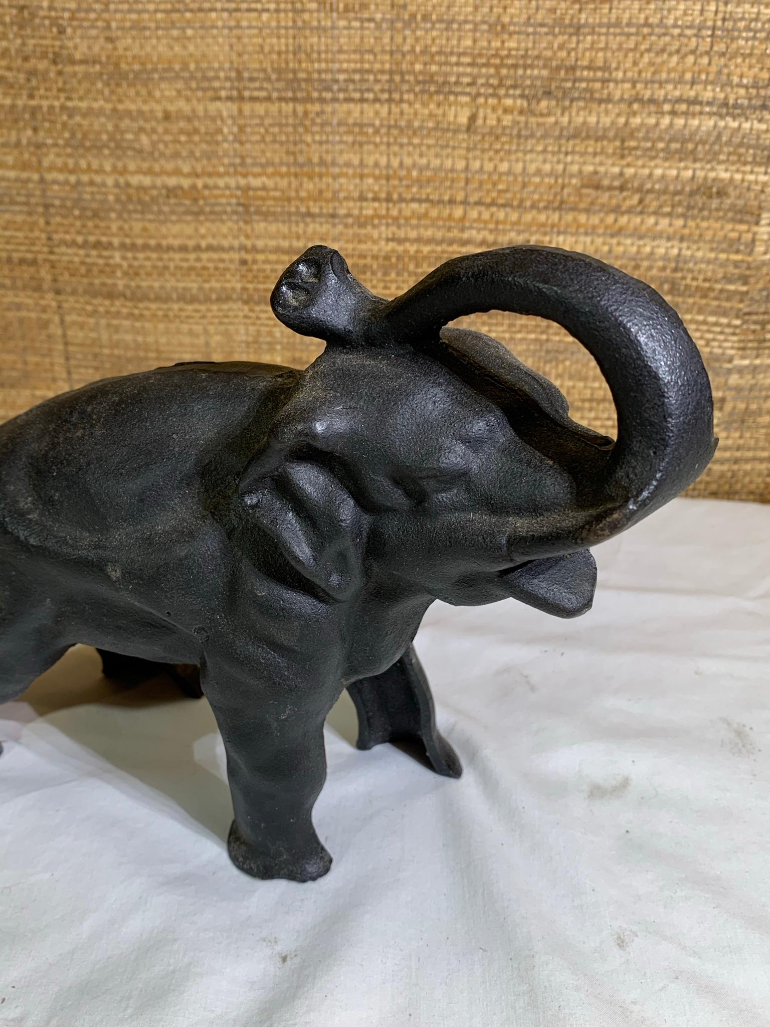 2 Cast Iron Elephant Banks.
