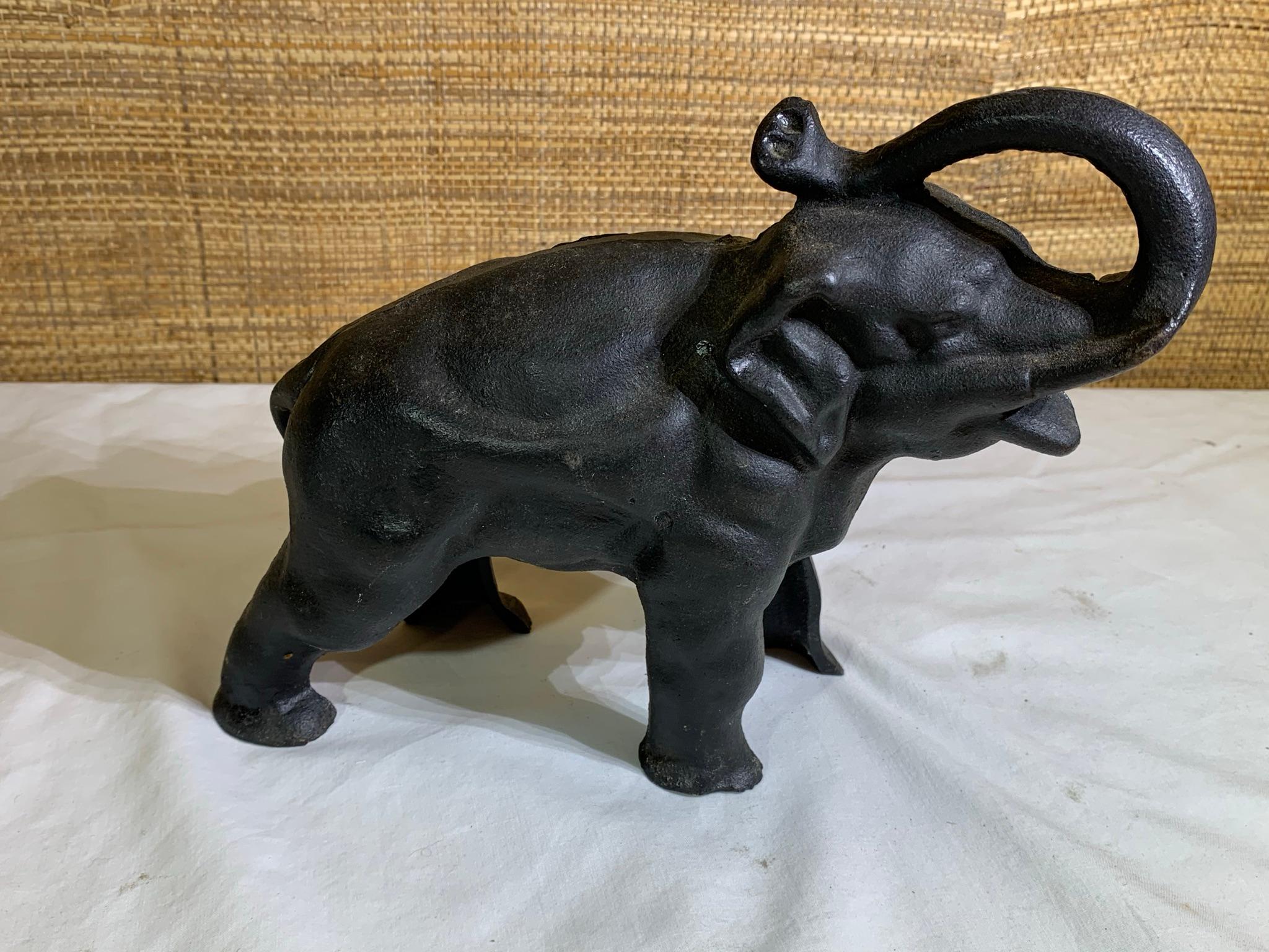 2 Cast Iron Elephant Banks.
