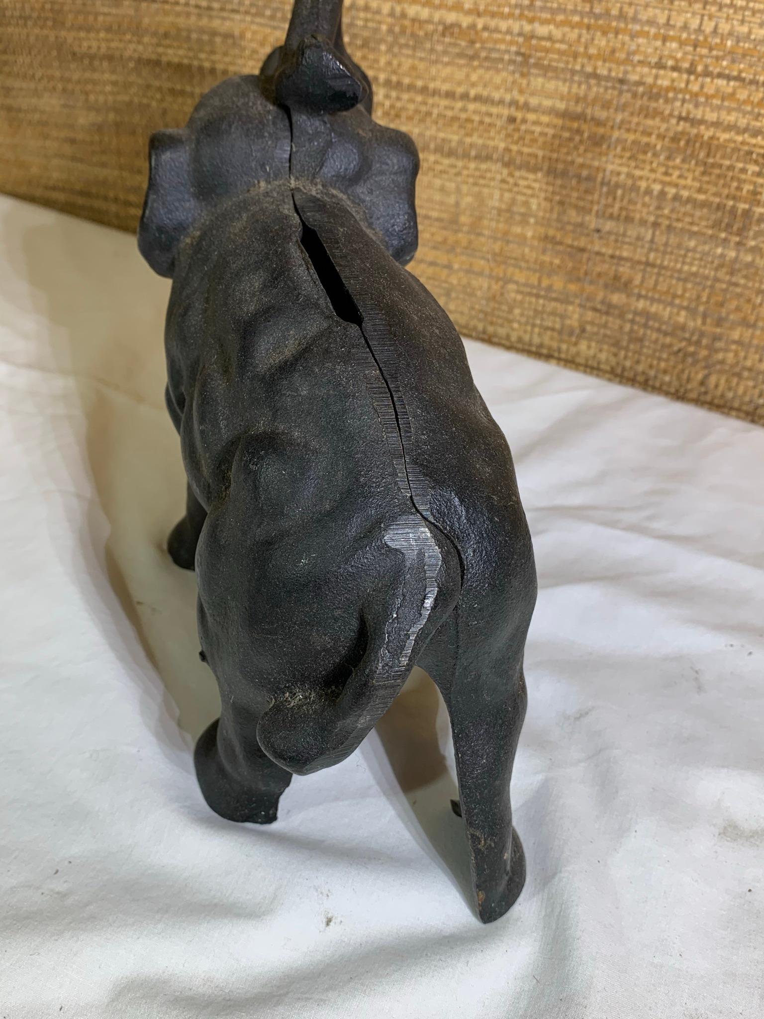 2 Cast Iron Elephant Banks.